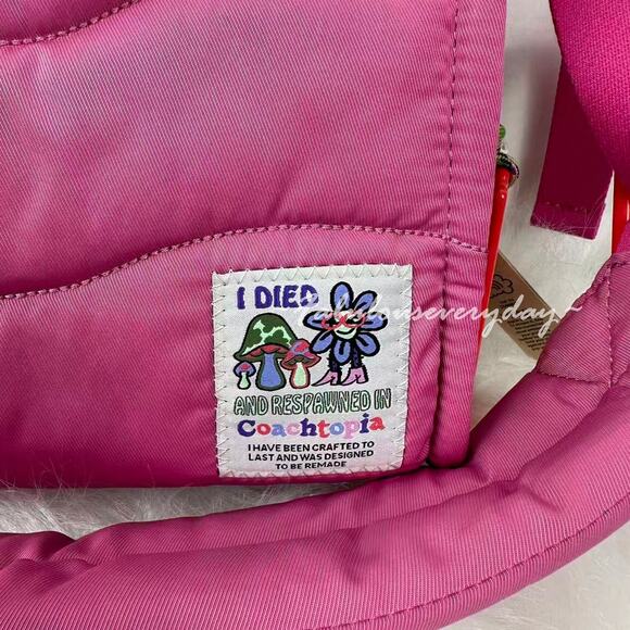 Coach Coachtopia Loop Mini Tote Crossbody In Bright Magenta CT385 NWT Rainbow - Picture 8 of 9